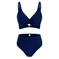 thumbnail image 5 of LADIGASU Fashion Women's Sleeveless Solid Bikini Swimsuit Push-Up Padded Swimwear Swimsuit Blouse Sets, 5 of 6