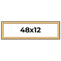 48x12 Frame Gold Plein Aire Solid Wood Picture Frame Width 2 Inches | Interior Frame Depth 0.5