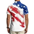 thumbnail image 4 of Mens 250 Years America Shirt Patriotic Star Print Patriotic Short Sleeve Button Down Blouse V Neck Memorial Day Comfy Daily Spring Tees Regular Fit,XL,#04 Pink, 4 of 5