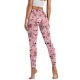 thumbnail image 2 of Renewold Skull Rose Flower Pink Yoga Leggings for Women with Pockets Stretchy Fashion Exercise Yoga Pants High Waisted Full Length Graphic Pants for Yoga Running Cycling, S, 2 of 8