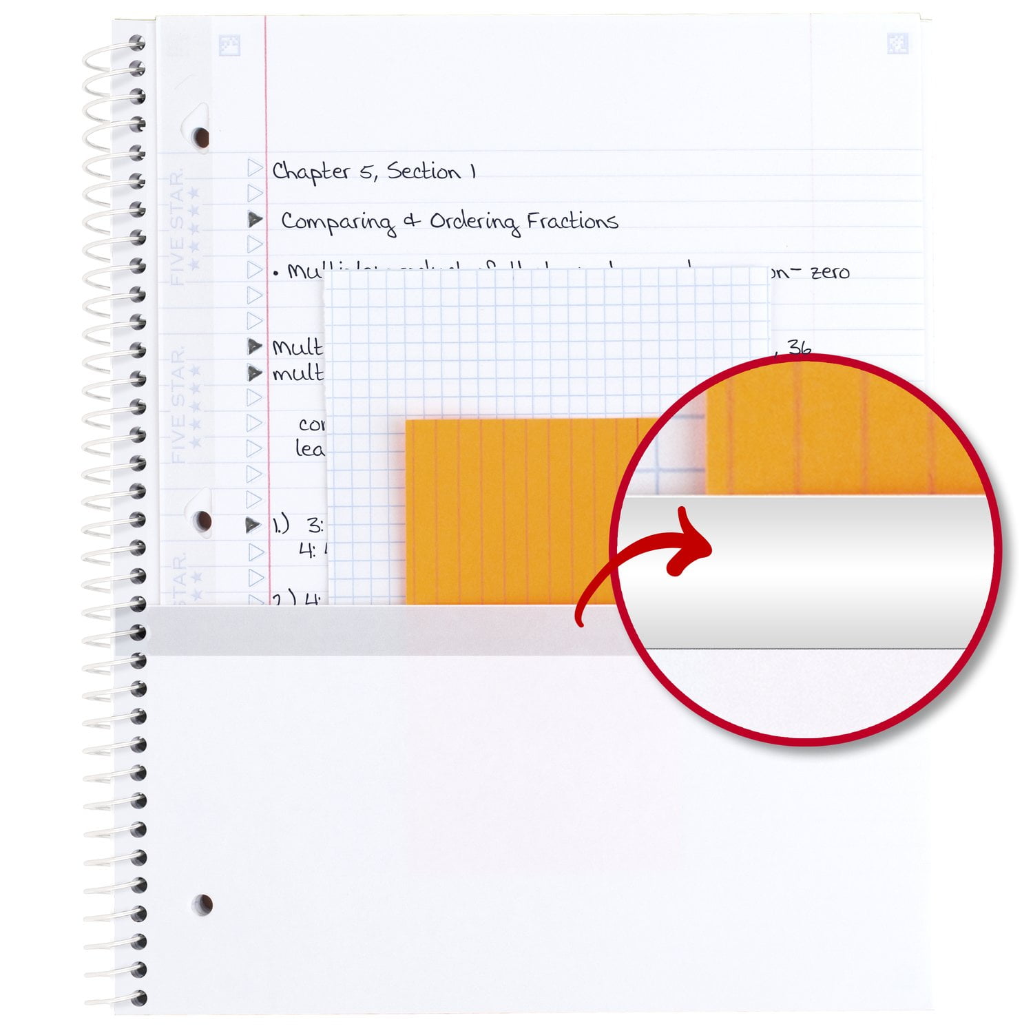 Five Star Butterflies Notebook Plus Study App, 1 Subject, College Ruled, 8.5" x 11"