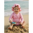 thumbnail image 6 of BemeyourBBs Toddler Baby Girls One Piece Swimsuit Infant Girls Bathing Suit Long Sleeve Polka Dot Zipper Swimwear Rash Guard with Hat Set UPF 50+ Summer Beach Wear, 6 of 9