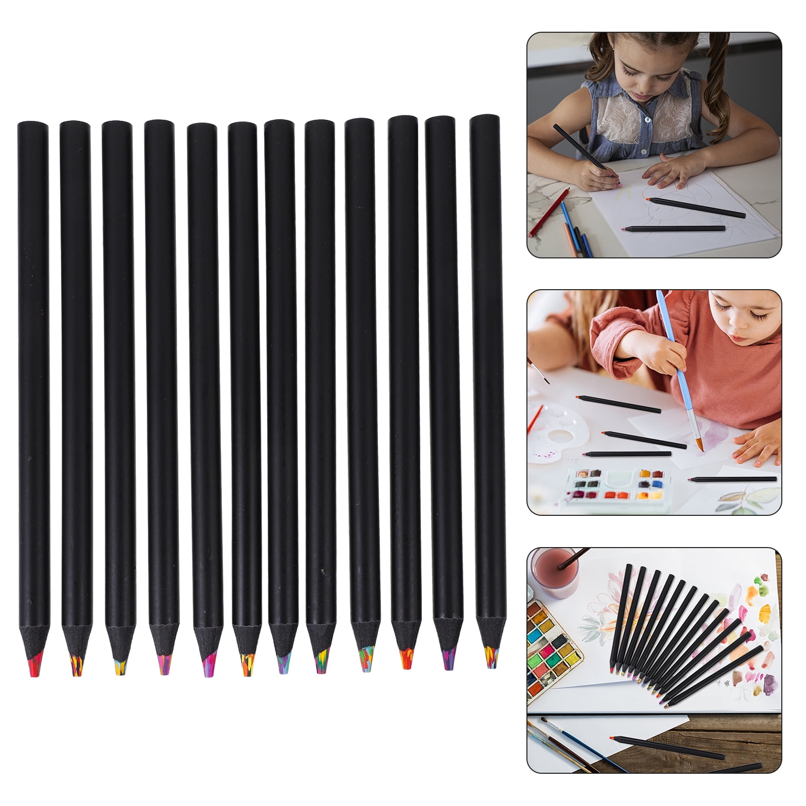 Set of 2 Pencil Coloring Pencils Drawing Lead Coloured Black
