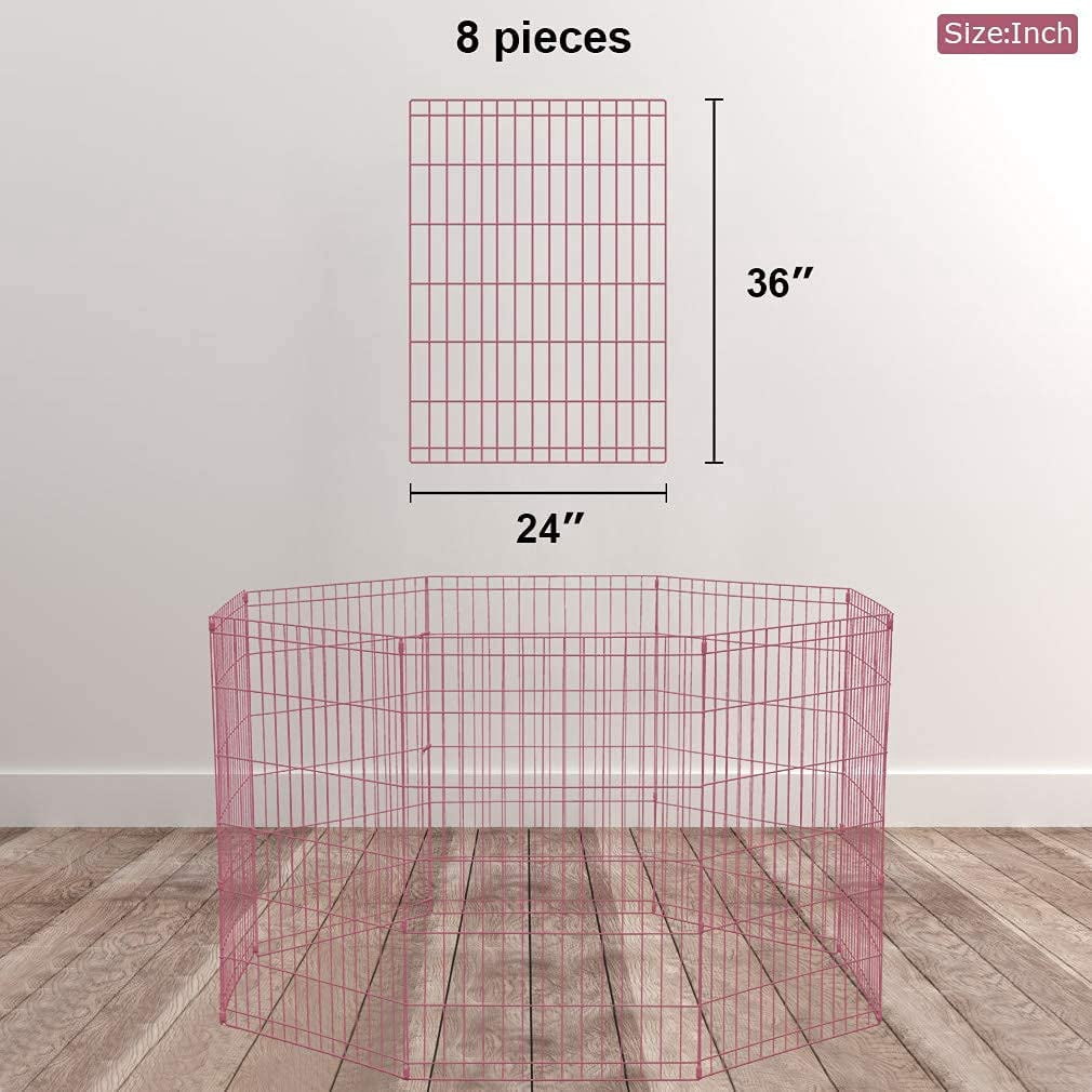 YRLLENSDAN 36'' Dog Pen for Outside, 8 Panel Exercise Fences Dog Kennel for Backyard Pet Playpen Crate Fence Pet Gate with Door Puppy Play Yard for Small Medium Large Dogs