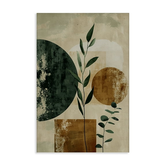 Stupell Industries Rustic Sprigs & Shapes Plants & Flowers Painting Wrapped Canvas Art Print Wall Art, 16 x 24