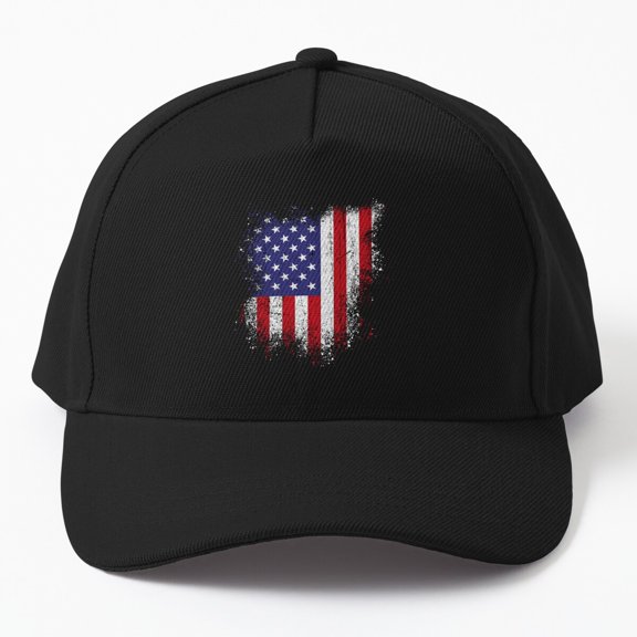 Distressed US Flag Baseball Cap, Fourth of July American Celebration Design, Classic Hat