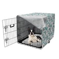 thumbnail image 5 of Floral Dog Crate Cover, Outline Drawings of Blooming Tropical Flower Silhouettes Simple Detailed, Easy to Use Pet Kennel Cover Small Dogs Puppies Kittens, 7 Sizes, Seafoam Charcoal Grey, by Ambesonne, 5 of 6