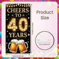 thumbnail image 2 of Gold Glitter 40th Birthday Banner Cheers Theme Cheers to 40 Display Beer Mug Design Star Pattern 40 Years Backdrop for 40th Birthday Party Adult Celebration Milestone Event, 2 of 9
