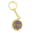 thumbnail image 1 of Patron de flores, hojas de estilo europeo Anillo de oro de metal llavero llavero, 1 of 3
