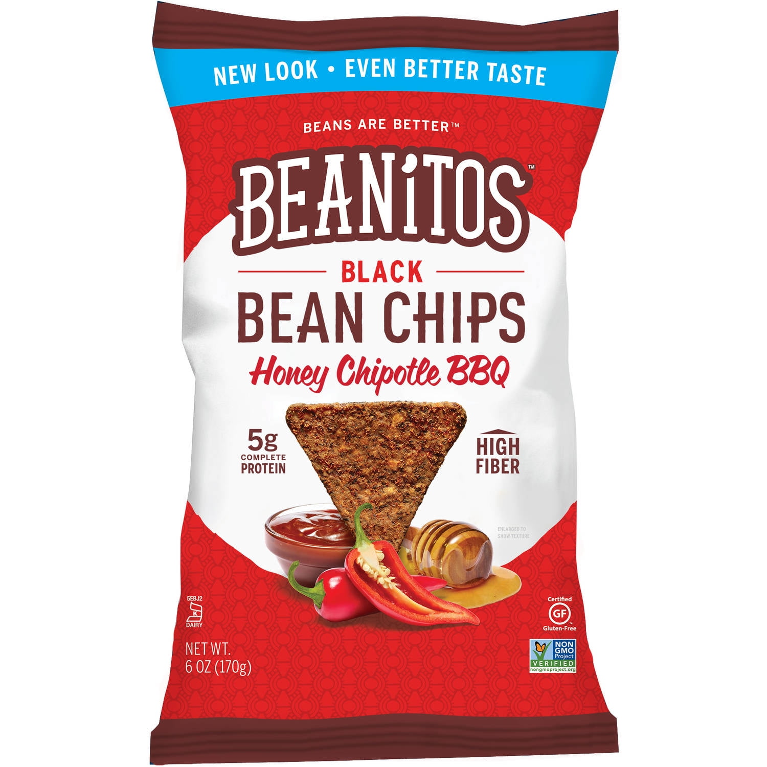Beanitos Chipotle BBQ Black Bean Chips, 6 oz, (Pack of 6)