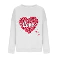 thumbnail image 2 of Guluxicc Sweatshirts for Women Valentine's Day Letter Graphic Print Pullover Tops Casual Crewneck Long Sleeve Shirts, White, 2XL, 2 of 4
