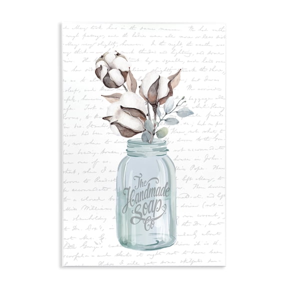 Stupell Industries French Country Handmade Soap Jar & Cotton Flower Wall Plaque Art, 10 x 15, by Lettered and Lined