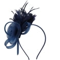 thumbnail image 2 of VJGBEGW Women Elegant Mesh Floral Fascinator Headband Layered Loopy Mesh Soft Hair Hoop Vintage Formal Tea Party Wedding Derby Race Headpiece Navy One Size, 2 of 4
