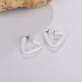 thumbnail image 2 of Pendientes triangulares de tamaño pequeño, color puro, ligeros, decorativos, hermosos pendientes triangulares, color blanco, 2 of 5