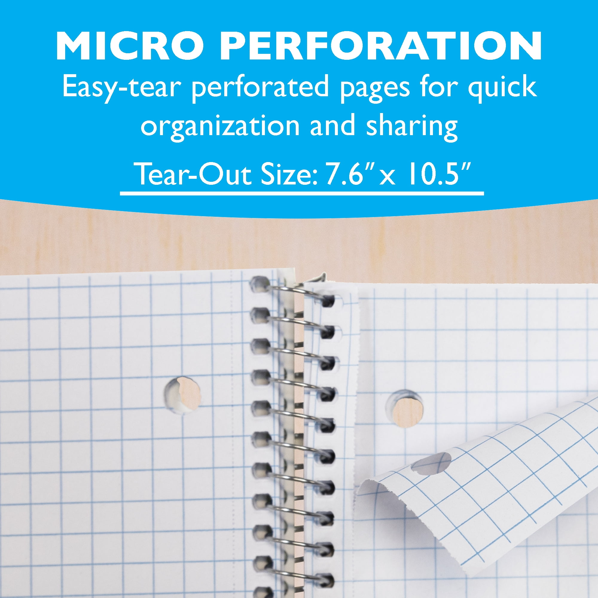 BAZIC Graph Quad-Ruled 4-1" Spiral Notebook 100 Sheet, 24-Pack