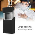 thumbnail image 3 of Travel Ash Tray, Lightweight Stainless Steel Lining  Double Layer Heat Insulation Portable Ashtray  for Outdoor for  Black,Silver,Marble Pattern,Flame Pattern, 3 of 7