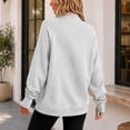 thumbnail image 4 of Mock Neck Sweatshirt Women Oversized Turtleneck Pullover Long Sleeve Casual Drop Shoulder Tops Fleece Sweater with Thumb Hole L, 4 of 8