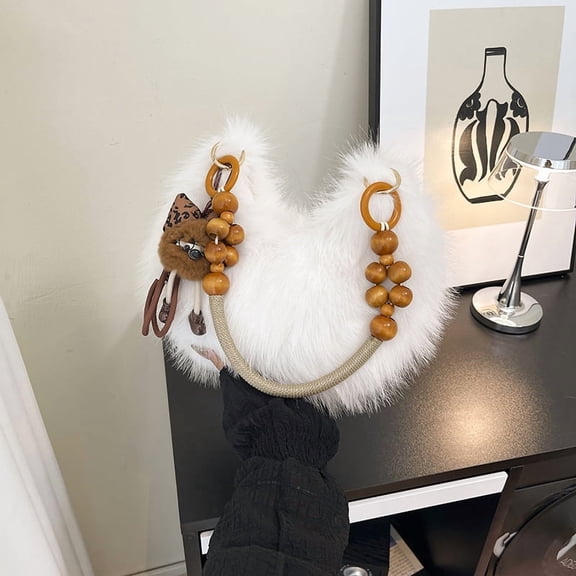 2025 New Single Shoulder Underarm Fluffy Bag