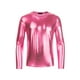 thumbnail image 5 of Camisetas de estilo CHIC para hombres, cuello redondo, de manga larga, brillante, 2XL, rosa, 5 of 7