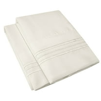 Pillowcases 2 Pack King Embroidered Super Soft Brushed Microfiber Solid - Ivory