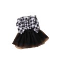 thumbnail image 3 of Qiylii Girl’s Dress Plaid Mesh Yarn Stitching Button Long Sleeve Dress, 3 of 8