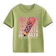 thumbnail image 4 of Girls 100 Days of School Shirts Trendy Short Sleeve Shirts Summer Tops for Girls 10-12 Casual Loose Fit Basic Cotton Tops Summer Shirts Size 4-5 Years,Light Green, 4 of 4