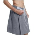 thumbnail image 3 of Men Wrap Bath Skirt, Adjustable Waist Towel Wrap with Side Pocket Absorbent Spa Shower Home Cover up Gray Bridesmaid Robes XL, 3 of 3