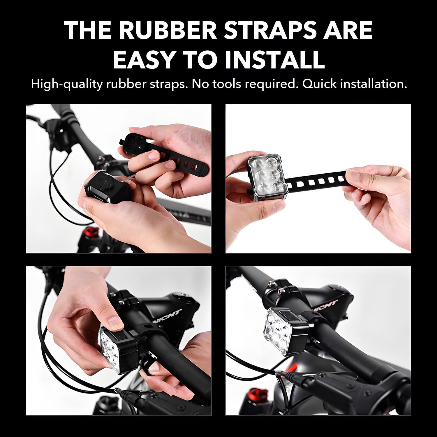 BN-Link USB Rechargeable Bike Light Set with 8+12 Modes photo 2