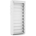 thumbnail image 4 of Vertical Narrow Shoe Rack Organizer Tall Shoe Rack for Closet Entryway 10 Tier Non-Woven Cover Shoe Shelf Holds 36-41 Pairs Free Standing Shoe Storage Cabinet with Dustproof Cover, White, 4 of 8