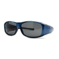 thumbnail image 3 of Polarized 60mm Classic Fit Over Wrap Rectangular Sunglasses Blue Black, 3 of 4