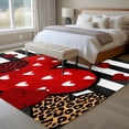 thumbnail image 4 of 8'x10' Area Rugs, Valentine's Day Indoor Outdoor Area Rug for Living Room Bedroom, Red Love Hearts Black Striped Romantic Washable Bathroom Rugs Kitchen Floor Carpet Mats Home Decor Aesthetic, 4 of 8