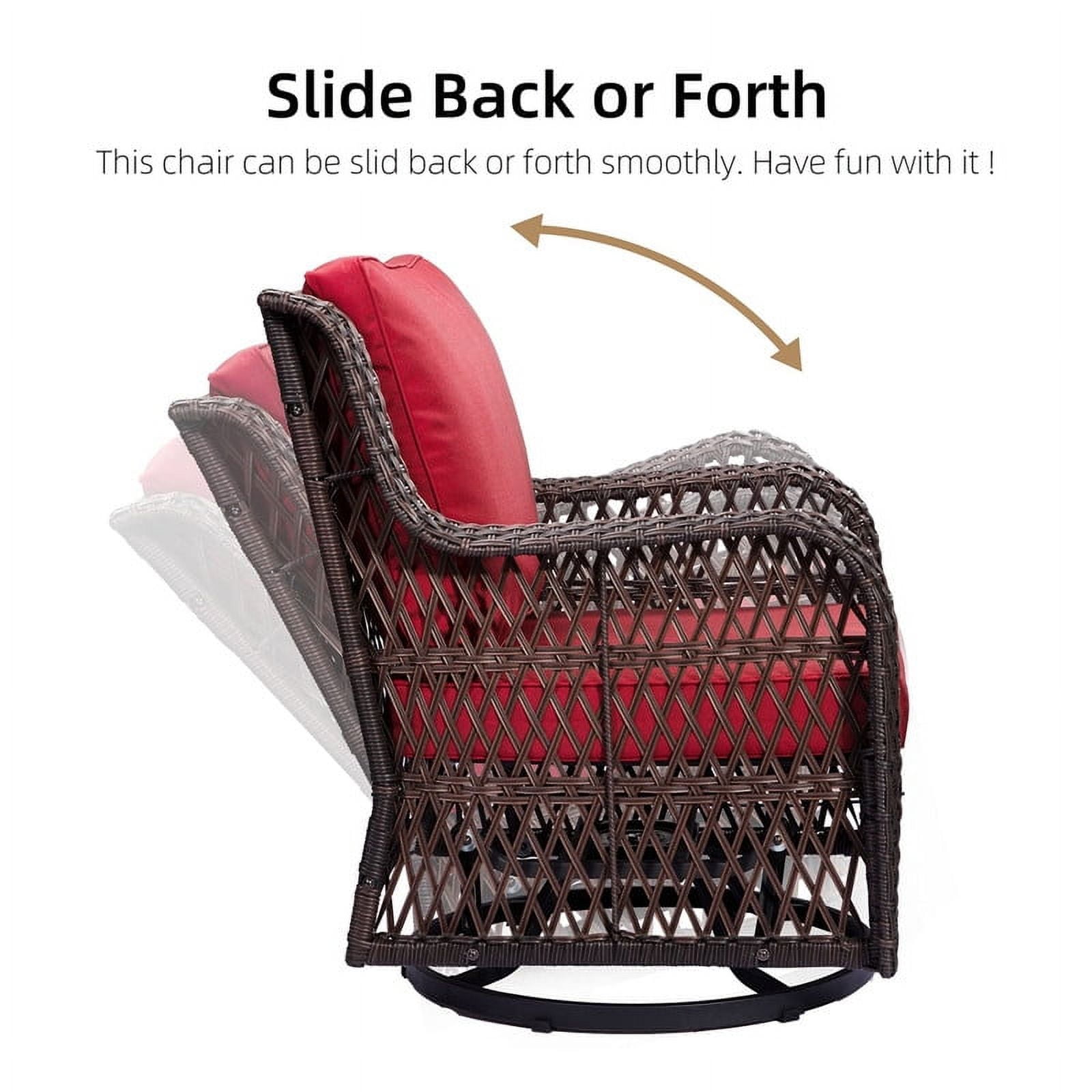 Coromose 3 Piece Outdoor Wicker Swivel Rocker Patio Set Patio