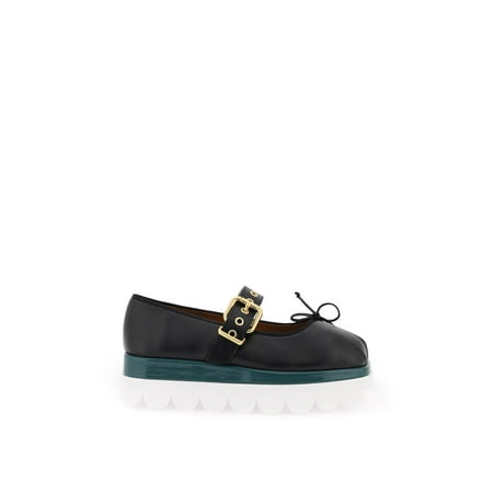 

Marni Nappa Leather Mary Jane With Notched Sole Women
