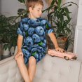thumbnail image 4 of Fotbe Fresh Blueberries Pijama Estampada de 2 Piezas para Niños – Ropa de Dormir de Manga Corta Cómoda para Niños y Niñas, Camiseta y Shorts de Algodón-3X-Large, 4 of 6