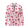 thumbnail image 2 of Uorisanigo Lips Heart Women's Dry-Fit Golf Polo Shirts Fashionable Hiking Running Workout Tops Quarter Zip Athletic Tops for Tennis Hiking & Outdoor Sports, 2 of 7