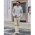thumbnail image 4 of Pinspark Men's Quarter Zip Pullover Long Sleeve Mock Neck Sweatshirts with Pockets Thermal Midweight Polo Shirt Relaxed Fit, 4 of 7