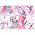 thumbnail image 2 of Metal Light Switch Wall Plate Outlet Cover (Mermaid Seahorse Glitter Print Pink - Triple Toggle), 2 of 2