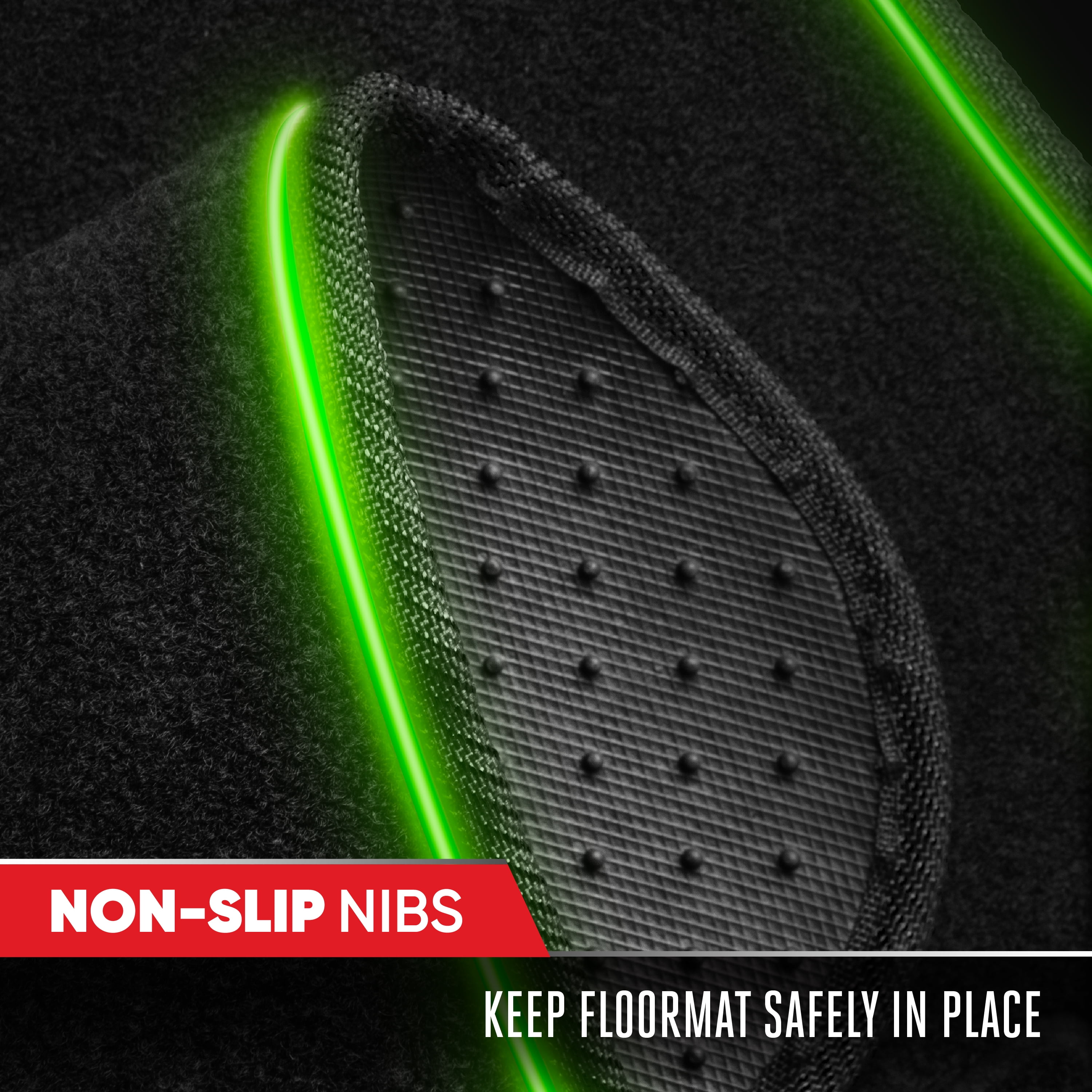 Motor Trend BrightLights LED Car Mats, Set of 2 - RGB Floor Mats for Cars, Carpet Car Floor Mats with LED Lights for Car Truck Van SUV, Universally Sized for Most Vehicles