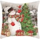thumbnail image 4 of Christmas Snowman, Santa Claus, Linen Print Cushion for Home Sofa, Cushion Cover, 4 of 5