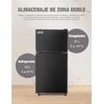 thumbnail image 3 of Red Velvet Frigobar Refrigerador 2 Puertas con Freezer de Acero Inoxidable, 76L (2.7 Ft³), Diseño Compacto y Elegante, 3 of 7