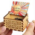 thumbnail image 1 of Manivela de mano de madera tallada antigua, caja de música, You are my sunshine, regalo de cumpleaños y Navidad, 1 of 1
