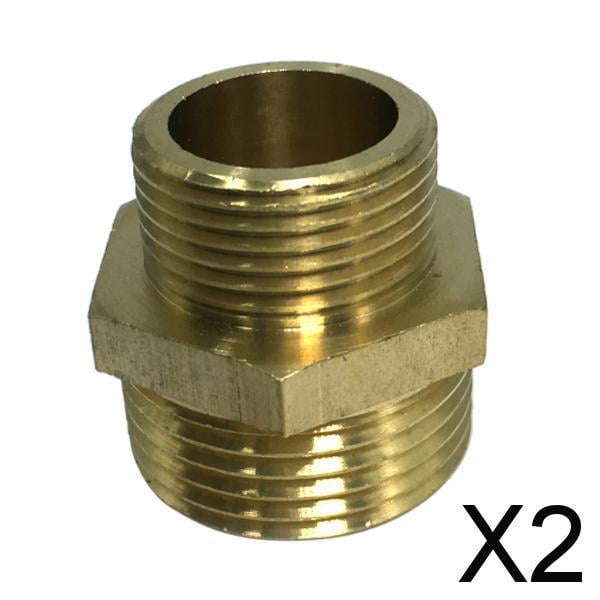 2X 1 icnh Adaptador de ajuste de pezón hexagonal Rosca macho Conector de aceite de agua Modelo_2 2 piezas
