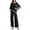 F91 Black, variant on Likimi Two Piece Sets For Women Sequin Solid Color Sleeveless Crew Neck Tops With Wide Leg Pants Breathable Outfit Set Black Size S