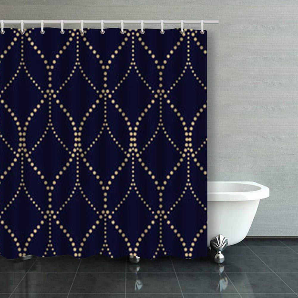 RYLABLUE Abstract Geometric Pattern By Points Seamless Shower Curtains