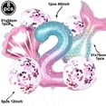 thumbnail image 2 of 8 Uds globos de sirena 2 globos de números 1 2 3 4 5 6 7 8 9th fiesta de cumpleaños niñas decoración de cola de sirena suministros de fiesta de sirena, 2 of 4