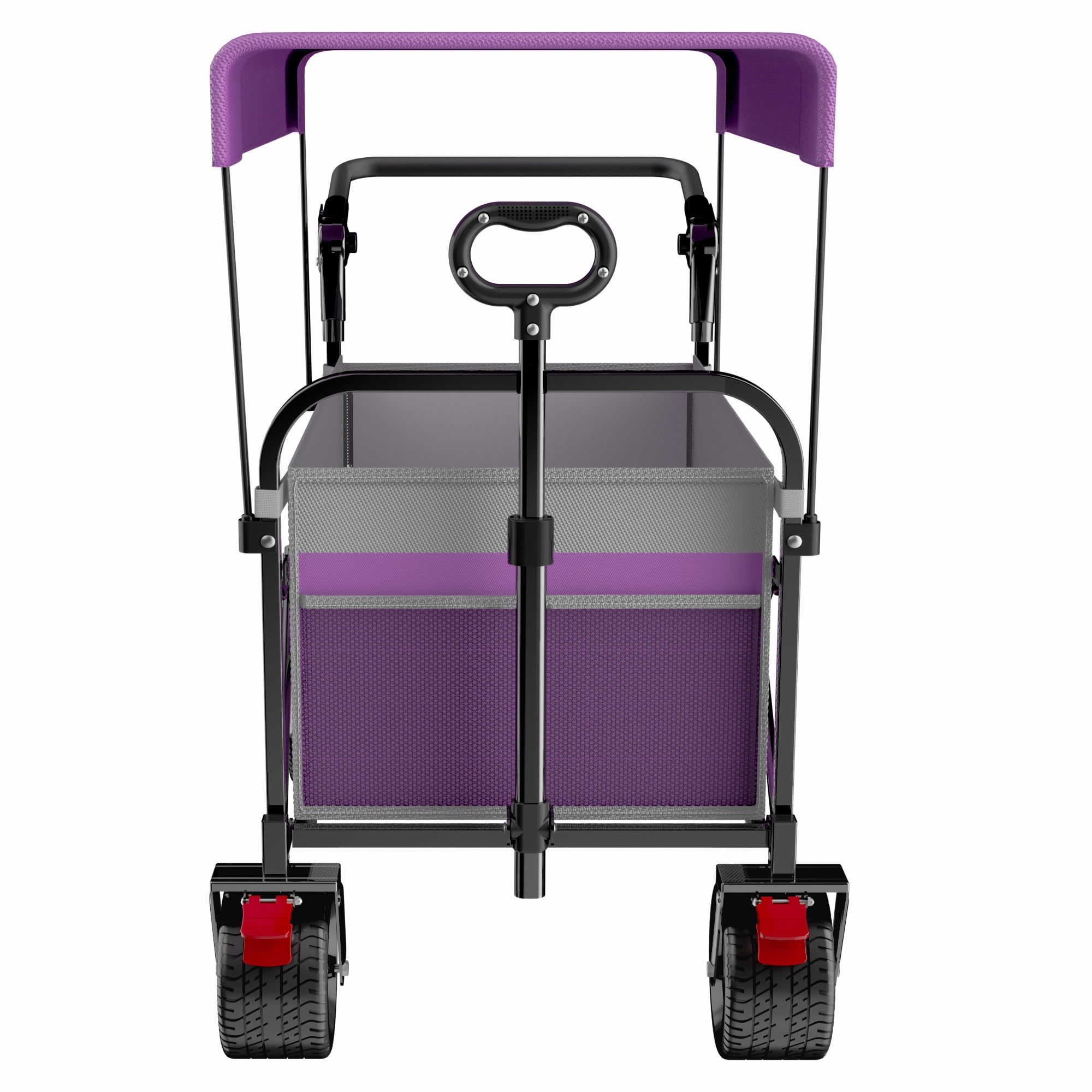 Push and Pull Wagon with Detachable Canopy All-Terrain Wheels 300 lbs Capacity 200L Grocery Pet Cart