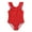 1-Red154, variant on Big Girls One-Piece Swimsuit Polka Dots Ruffle Crewneck Quick Dry Bathing Suit