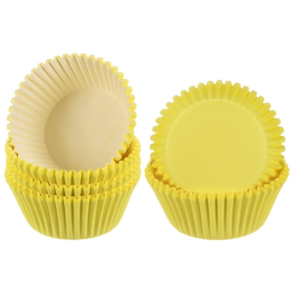 Uxcell 100-Pack Standard Cupcake Liners for Baking, Greaseproof Cupcake Wrappers for Wedding/Birthday/Party/Christmas[Yellow]