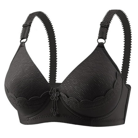 Woman Color Comfortable Hollow Out Perspective Bra Underwear No Rims  Seamless Support  Wire-Free Bralette  Soft Fabric  for Daily Wear  Bra for Women  Bra Top  Undergarment | Black 40  Sopatenor