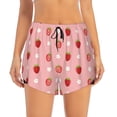 thumbnail image 2 of Balery Strawberries Pantalones cortos deportivos para mujer con forro y dos bolsillos, elásticos, para entrenamiento, gimnasio, yoga-Medium, 2 of 7